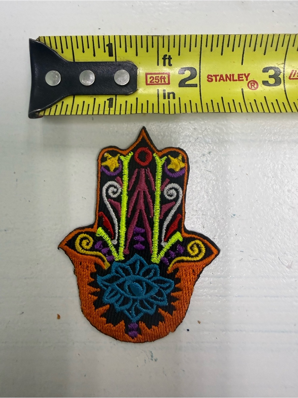 Embroidered Hamsa Hand Patch - Multicolor